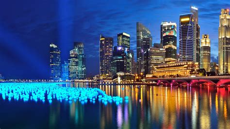 Singapore City at Night Wallpaper, HD City 4K Wallpapers, Images, Photos and Background