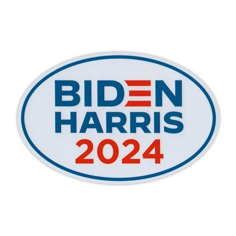 Oval Political Campaign Magnet, Joe Biden Kamala Harris 2024 Logo Magnet, 6" x 4" Magnetic ...