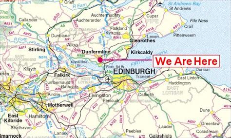 Location of Dunfermline, Scotland. Just across the bridge to Edinburgh and a 3-iron away from ...