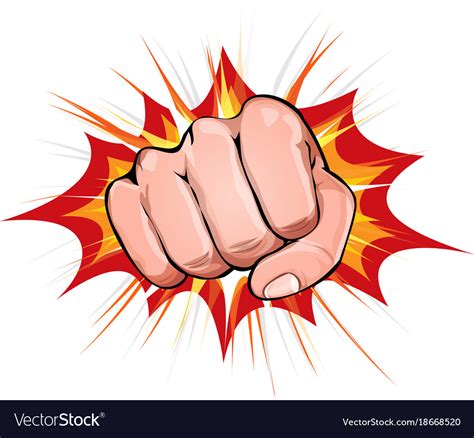 Power fist on blasting background Royalty Free Vector Image