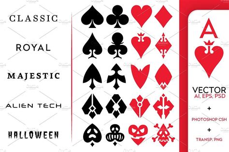 Playing Card Vector Symbols | Playing cards design, Playing cards art, Card design