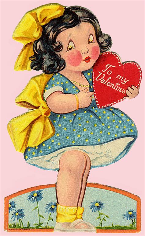 **FREE ViNTaGE DiGiTaL STaMPS**: Vintage Printable - Sweet Valentine Girl