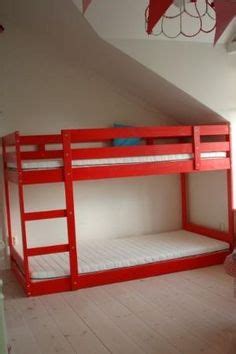 Ikea Mydal bunk bed modified to sit lower to the ground. Great for a room in the eaves. by ...