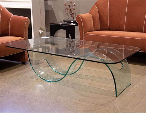 Modern Sculpted Curved Glass Coffee Table - Carrocel Fine Furniture