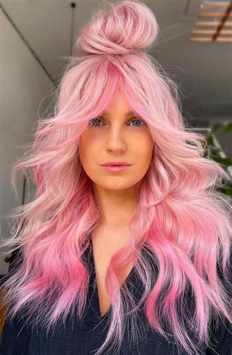 34 Pink Hair Colours That Gives Playful Vibe : Cotton Candy Pink
