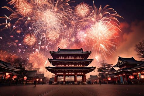 Japanese new year fireworks city | Free Photo - rawpixel