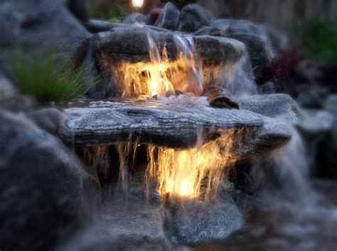 Lighting up a Pond Digger waterfall. www.theponddiggersupplies.com… | Waterfalls backyard, Water ...