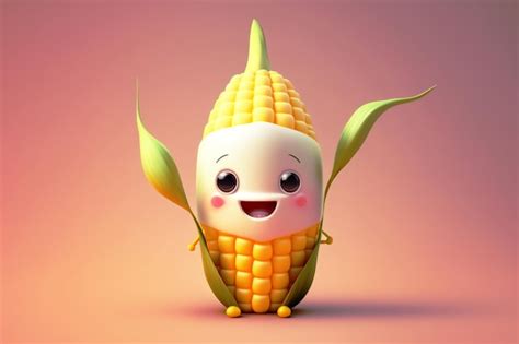Premium Photo | Cute Corn on the Cob cartoon Character