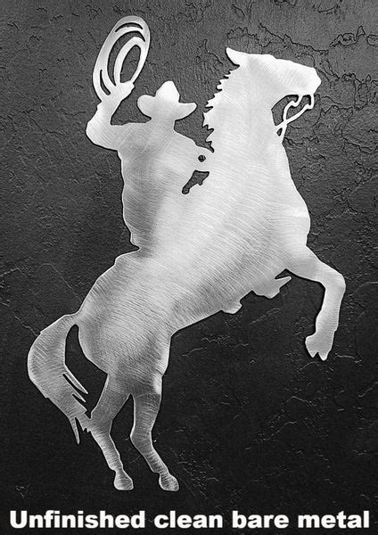 Cowboy and Horse metal Wall Art | Cowboy and Lariat metal Wall Art ...