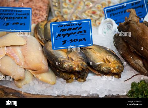 Manx kippers at borough Market London UK Stock Photo - Alamy