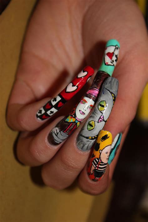 Alice in Wonderland nail art by ChiquisArt on DeviantArt