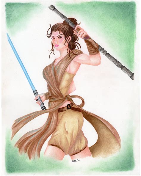 Jedi Rey Star Wars Fan Art Print - Etsy