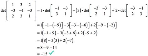 The Formula of the Determinant of 3×3 Matrix | ChiliMath