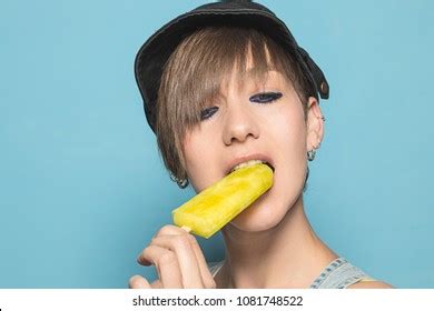 Closeup Pretty Girl Eating Ice Cream Stock Photo 1081748522 | Shutterstock