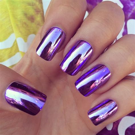25 Most Awesome Mirror and Metallic Nail Art Ideas | Unghie specchio, Unghie finte, Unghie ...