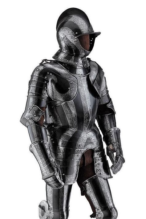 Armure complète noire et blanche, en partie | Knight armor, Medieval armor, Arms and armour