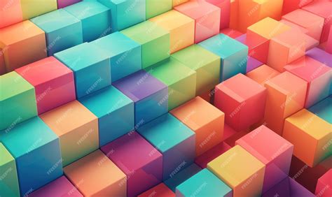 Premium AI Image | Abstract background or wallpaper with colorful color 3D cube patterns