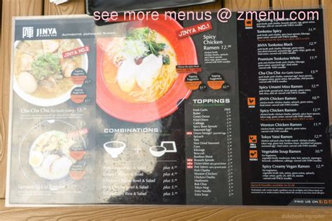 Menu at JINYA Ramen Bar, Sandy Springs, Roswell Rd Suite B217