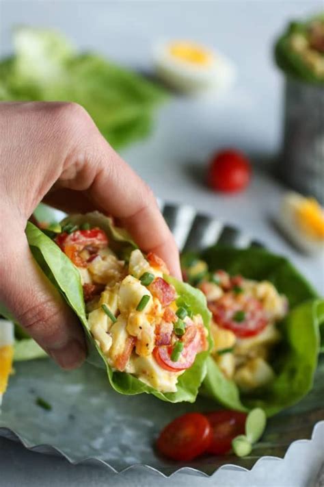 BLT Egg Salad Lettuce Wraps | Recipe | Healthy recipes, Healthy lunch wraps, Healthy eating