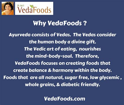 Why VedaFoods ? Ayurveda consists of Vedas. The Vedas consider the ...