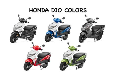 Honda Dio Colors: Red, Blue, Black, Grey, Green - GaadiKey