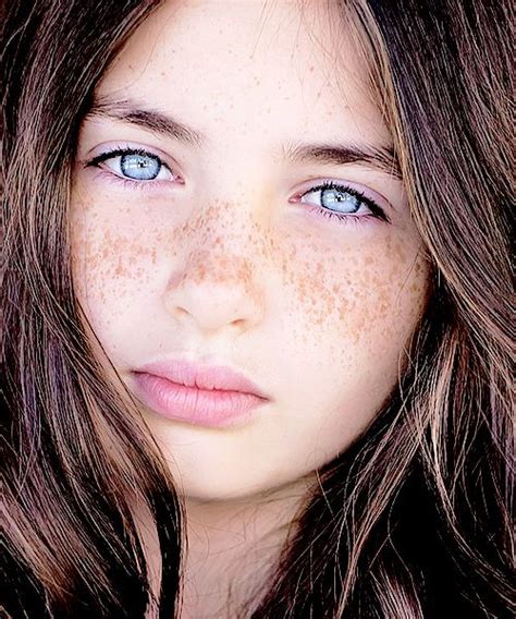 Big bright blue eyed girl ~ Lilly Kruk Beautiful Freckles, Beautiful Eyes, Dark Hair, Blue Hair ...