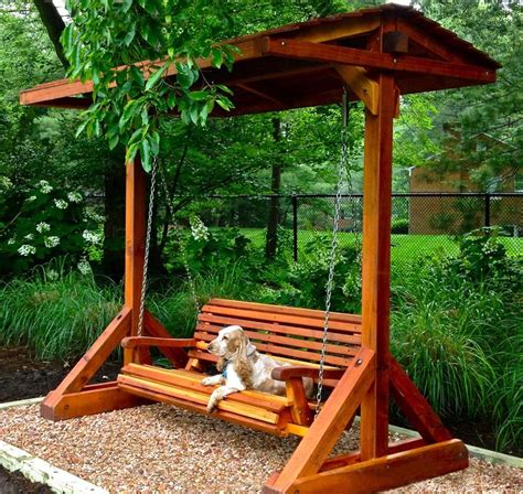 Bench Swing Sets | Forever Redwood | Outdoor wooden swing, Outdoor patio swing, Wooden swing bench