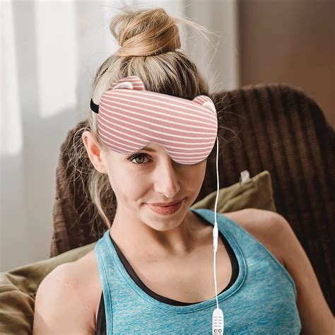 USB Heated Eye Mask for Sleeping and Dry Eyes - Time & Heat Control ...