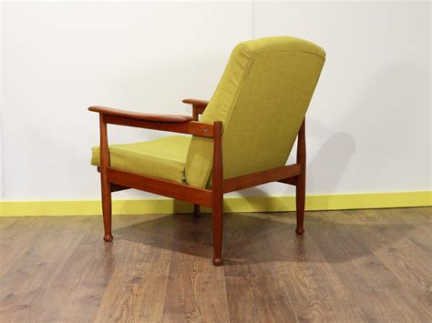 Mid-Century Modern Teak Frame Danish Style Reclining Lounge Chair by Guy Rodgers For Sale at 1stDibs