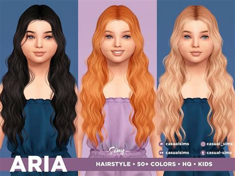 Aria Hairstyle for Children | Casual Sims | Kids hairstyles, Sims hair, Sims 4 children