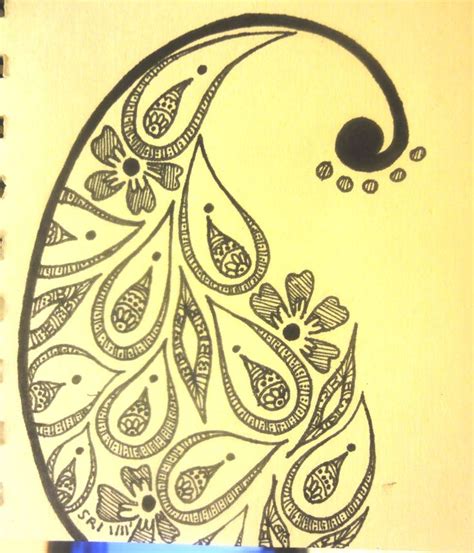 I think this would go in the "mango" category of henna symbols | Art, Ink art, Temple art