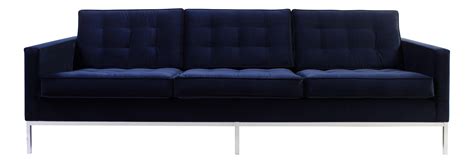 Incredible Florence Knoll Sofa in Navy Velvet | DECASO