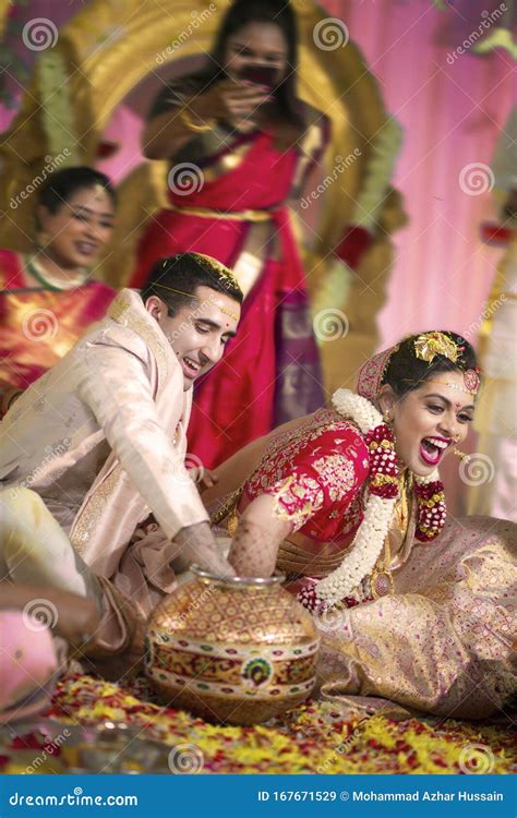 Indian Wedding Happy Moments Bride Editorial Stock Image - Image of ...