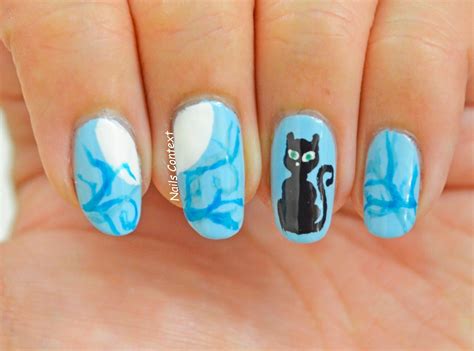Nails Context: Halloween Series: PURR-fect Kitty #creepy #cats #blue #halloween #halloweennails ...