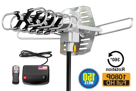 Outdoor Amplified Digital HDTV Antenna 150 Mile Range