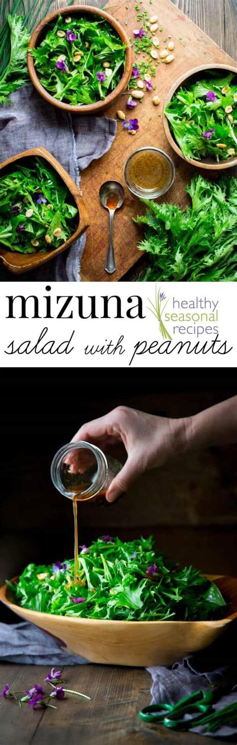 mizuna salad with peanuts - Healthy Seasonal Recipes