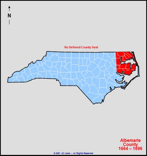 Albemarle County, NC - 1664 to 1738