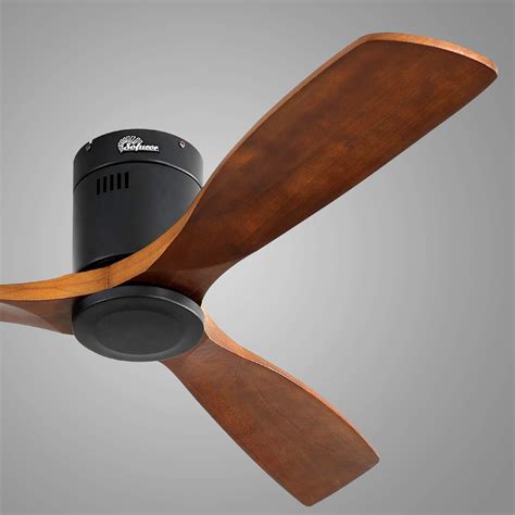 Sofucor Low Profile Ceiling Fan With Lights 3 Carved Wood Fan Blade ...