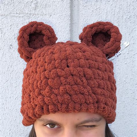 Hand Knitted Crochet Bear Ears Beanie Crochet Animals Ears - Etsy