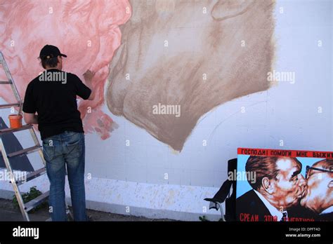 East Side Gallery-the Kiss, part of Berlin Wall ,(Berlin, Germany ...