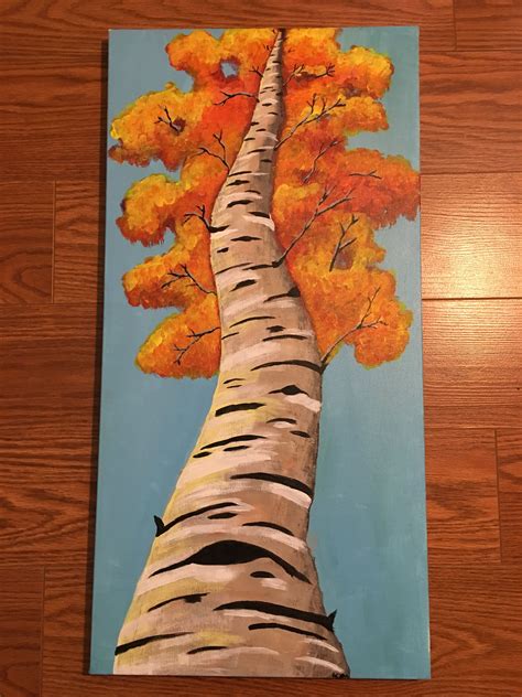 Fall Birch Tree, Acrylic Painting, inspired by TheArtSherpa | Acrylic ...