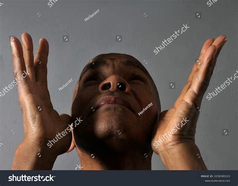 Man Praying God Hands Together Caribbean Stock Photo 2258385523 ...