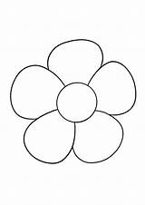 Flower Single Coloring Petal Template Sketch Page sketch template