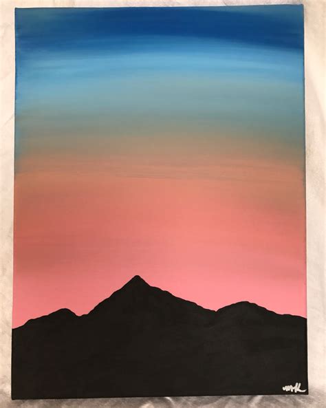 Sunset mountains acrylic painting on canvas. Available in my Etsy shop ...