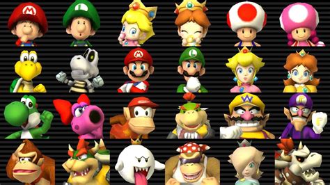Mario Kart Wii - All Characters - YouTube