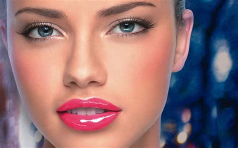 1920x1080px, 1080P free download | Adriana Lima, models, pink lipstick, makeup, Maybelline ...