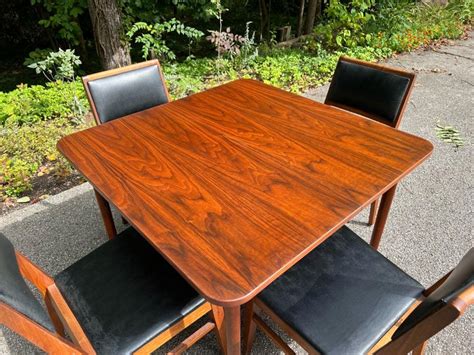 Walnut Dining Set with Four Chairs by Jack Cartwright at 1stDibs