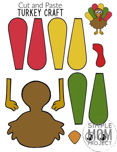 Cut and Paste Turkey Craft for Kids with Free Template