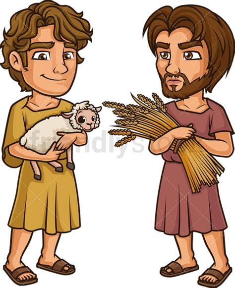 Cain And Abel Cartoon Clipart Vector - FriendlyStock