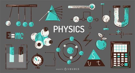 Physics Elements Illustration Set Vector Download